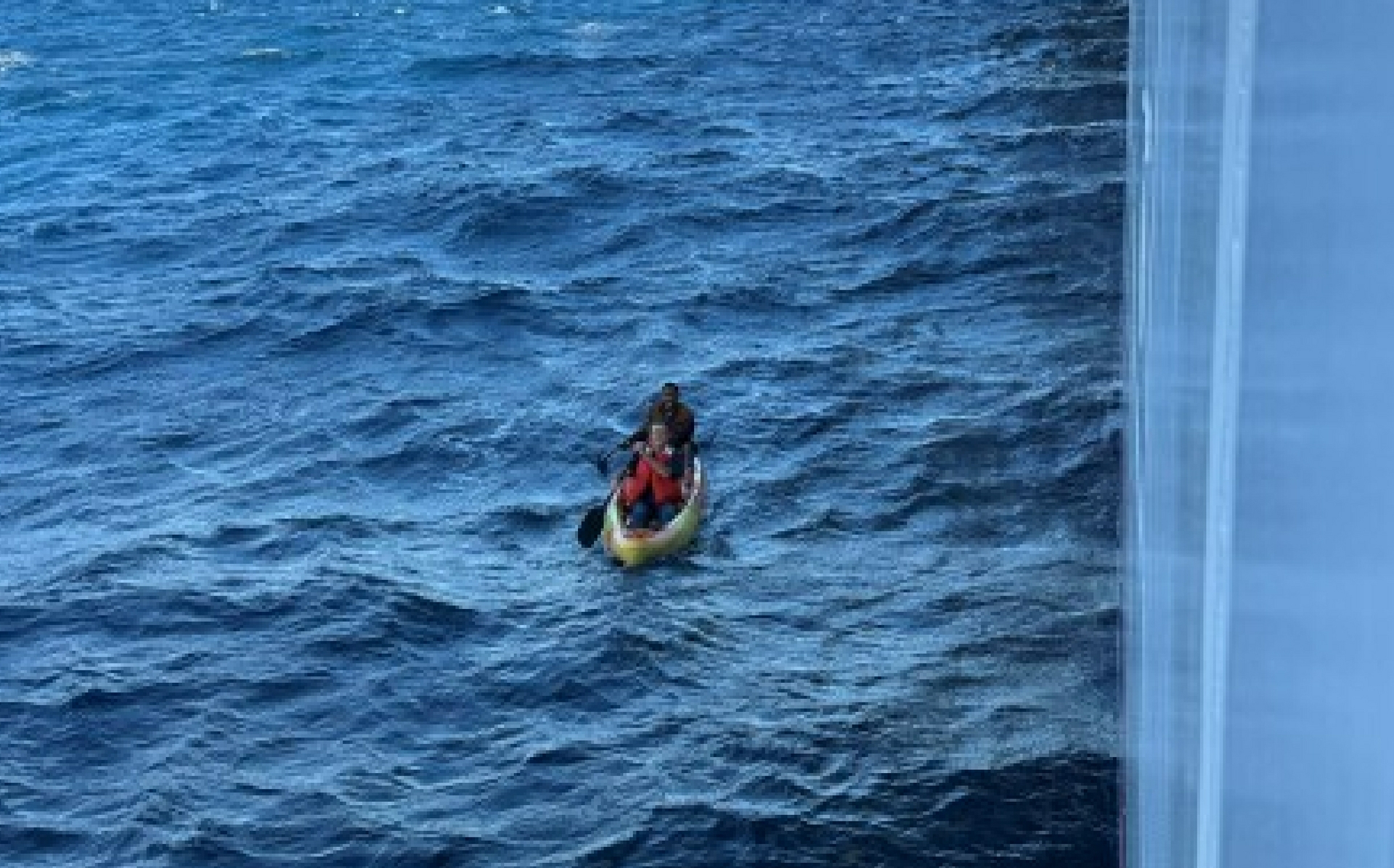 After the ships team members spotted the men and welcomed them aboard they were given first aid and food