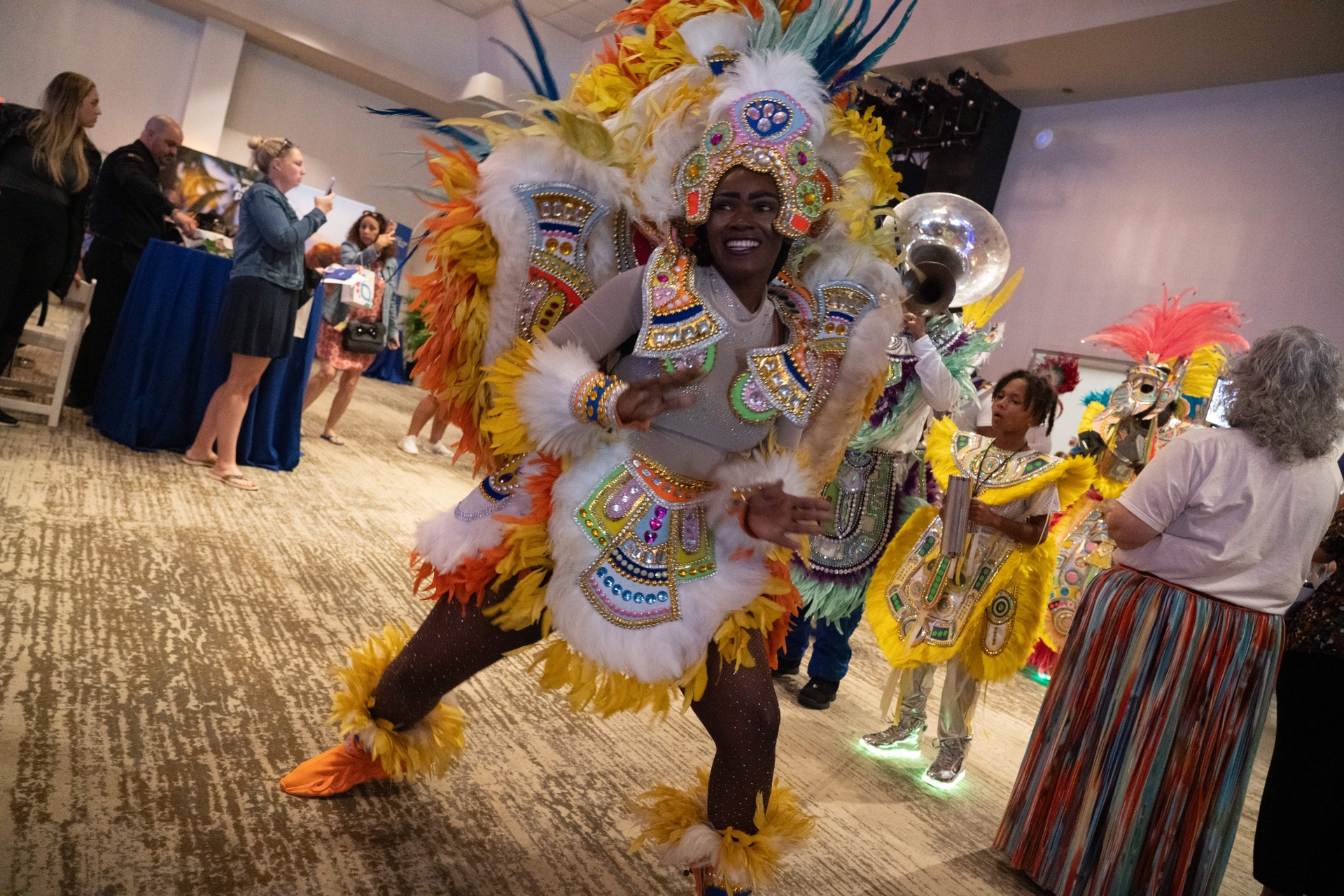 Bahamian Junkanoo band performing at Your Peek At Paradise event