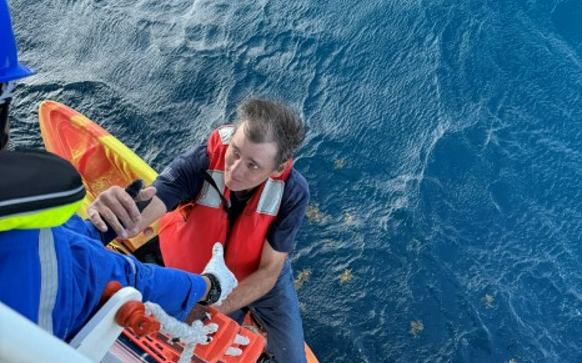 Carnival Jubilees team rescued two men who were in a kayak in the Gulf of Mexico