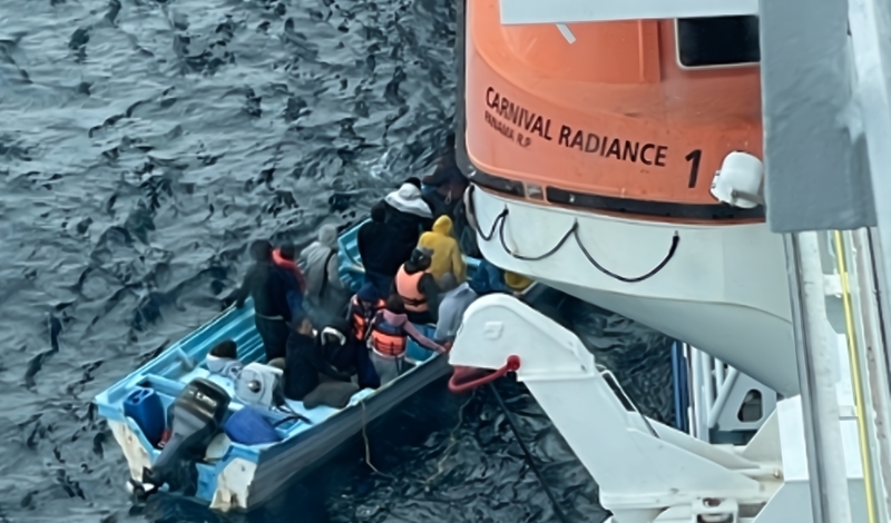 Carnival Radiance team rescues 25 people who were stranded aboard a small boat