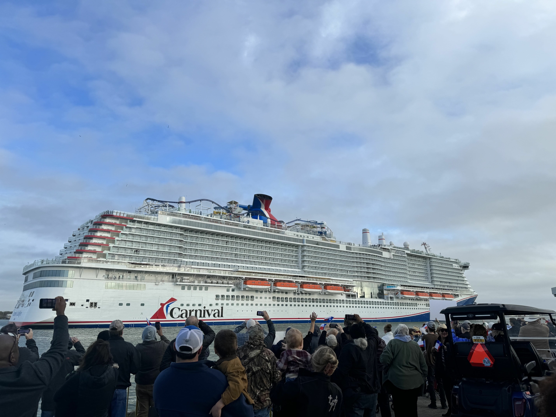 Texans from all over the state gathered at Galveston Wharves to greet Carnival Jubilee